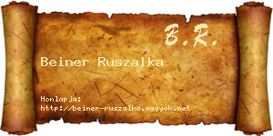 Beiner Ruszalka névjegykártya